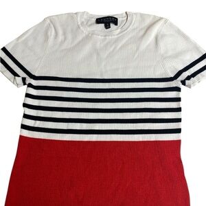 Laundry by Shelli Segal Striped Red and White Top Women Size M